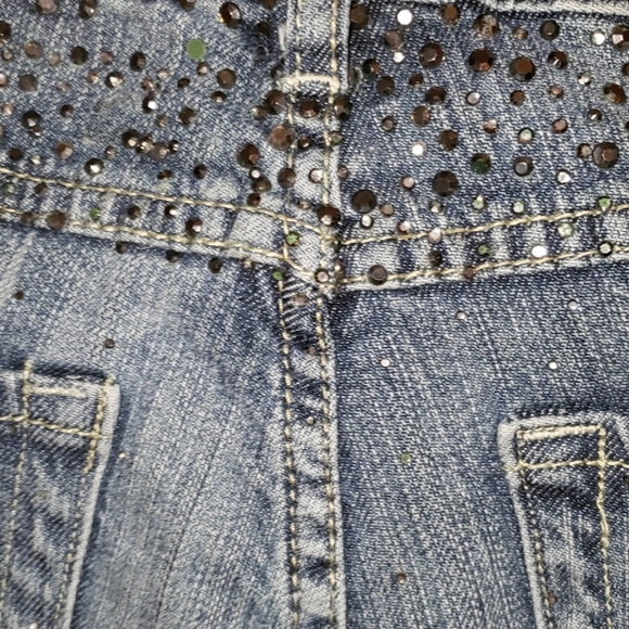 Cache Jeans Mid- Rise Bootcut Rhinestones Size 6 - Picture 6 of 6